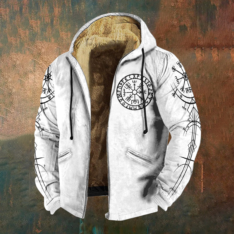Men's Viking Compass Vegvisir Vintage Full Zip Hoodie