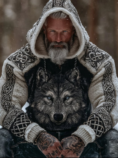 Vintage Viking Wolf Head Celtic Knot Comfortable Hoodie Sweatshirt