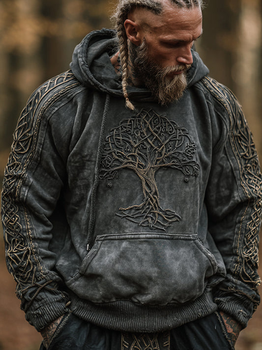 Men's Viking Celtic Knot Tree Of Life Art Cozy Warm Hoodie