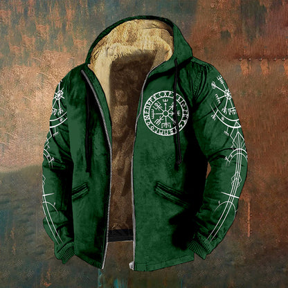 Men's Viking Compass Vegvisir Vintage Full Zip Hoodie