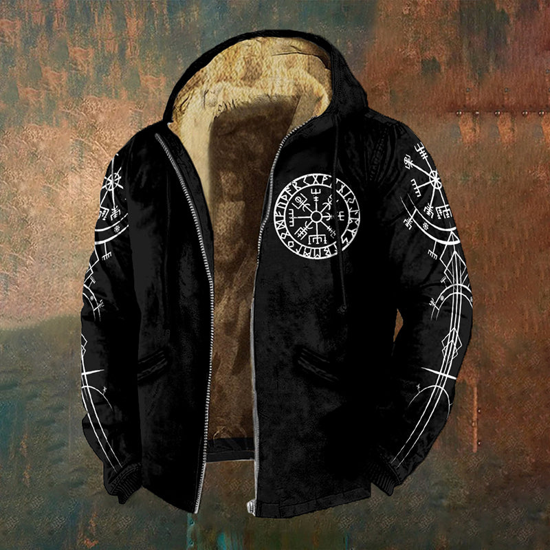 Men's Viking Compass Vegvisir Vintage Full Zip Hoodie