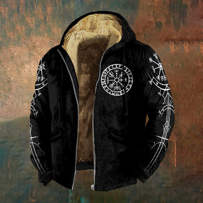 Men's Viking Compass Vegvisir Vintage Full Zip Hoodie