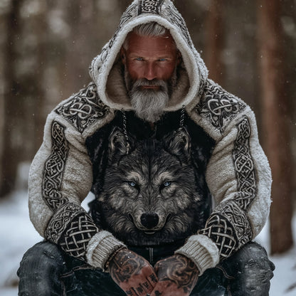 Vintage Viking Wolf Head Celtic Knot Comfortable Hoodie Sweatshirt