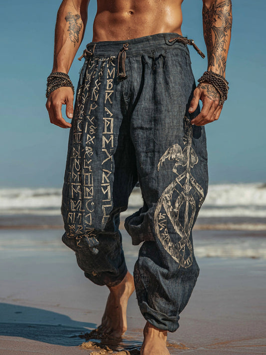 Men's Viking Nordic Runes Celtic Totem Summer Pants