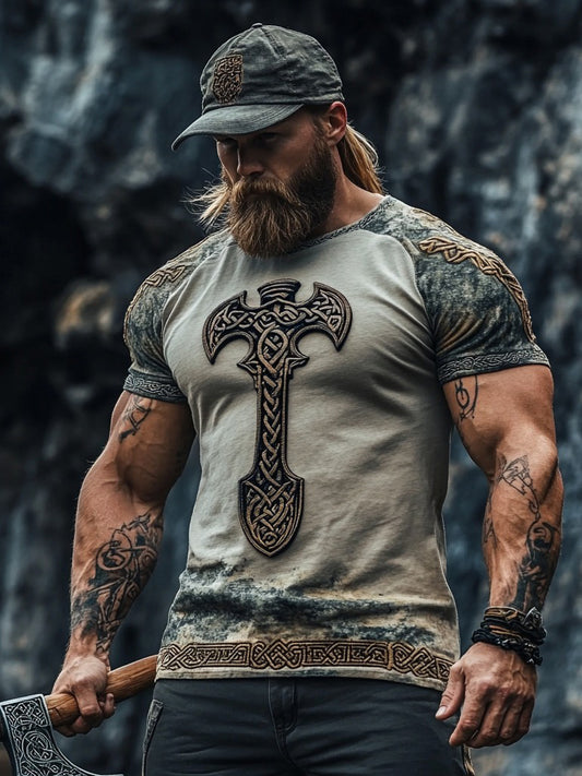 Men's Viking Axe Celtic Crew Neck T-shirt