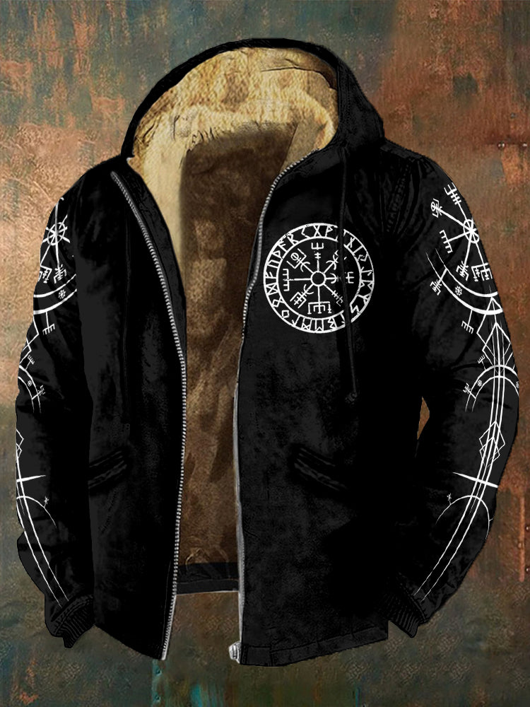 Men's Viking Compass Vegvisir Vintage Full Zip Hoodie