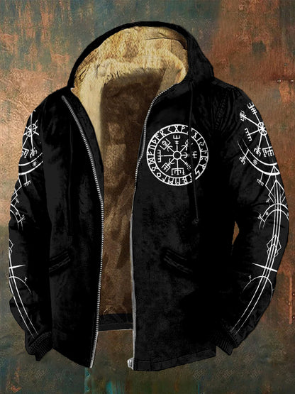 Men's Viking Compass Vegvisir Vintage Full Zip Hoodie