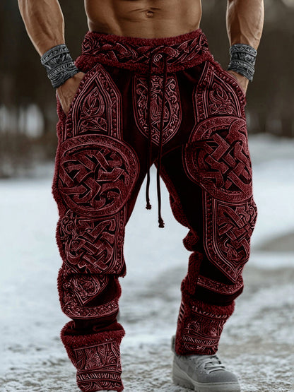 Men's Viking Celtic Knot Pattern Printed Cozy Knit Pants