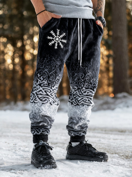 Viking Vegvisir Design Men's Flannel Sweatpants