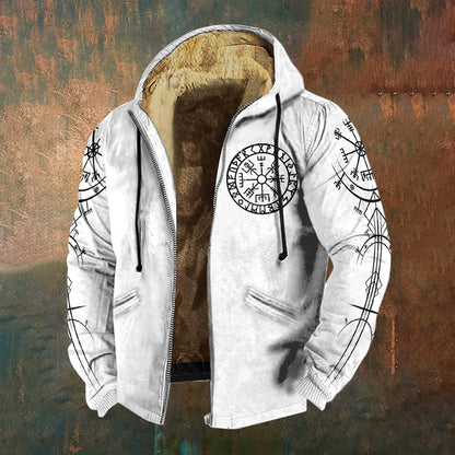 Men's Viking Compass Vegvisir Vintage Full Zip Hoodie